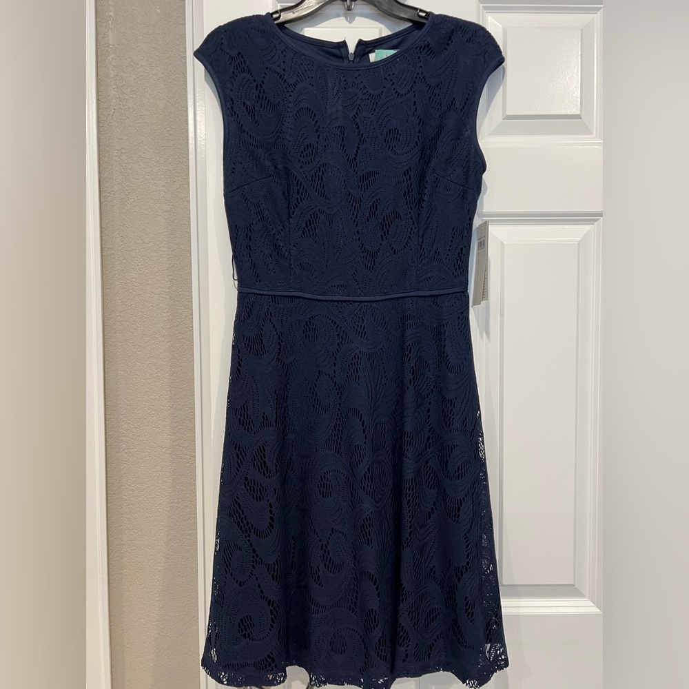 New with Tags: Wisp Navy Lace Knit Dress Size 6